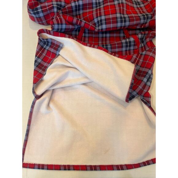 Lands' End Serious Sweats Hooded Lounger Gown Red White Blue Plaid Size L - Picture 14 of 14